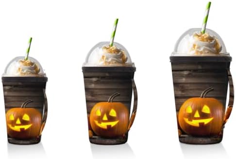 Halloween bundeve lanter 66 za ledeni rukav za punjenje s ručkom neoprenskom čaše za sode, latte, čaj, pića, pivo