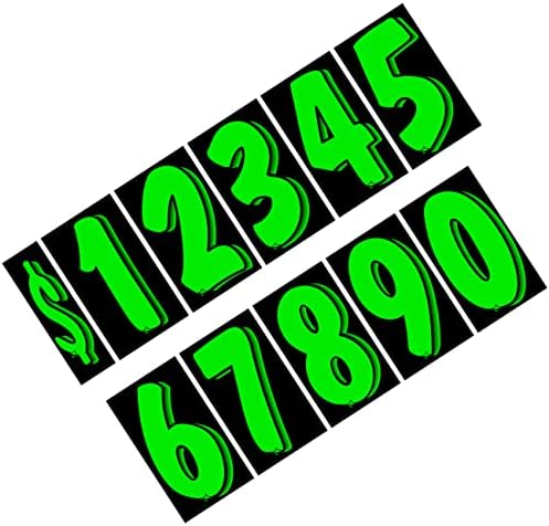 Versa-Tags 7 1/2 inčni crni / zeleni vinilni naljepnici 11 desetine set Car Windshield cijene i 2 pakete 12 14.5 x 2.75 Naljepnice