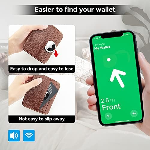 Novi Airtag držač novčanika [2 pakovanja], Ultra tanak Mini Airtag poklopac kućišta za novčanike, lagani držač novčanika Slim umetak
