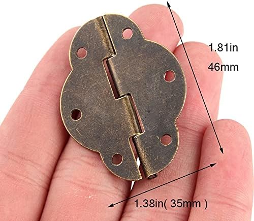 CZDYUF 10pcs 46 * 35mm Ovalna kutija Dodatna oprema Antikni šarl 6-rupa čipkasti šarke za čipke za namještaj Konektori za namještaj