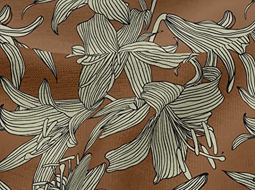 Oneoone viskozni dres Brown Fabric Florals Craft projekti Decor Fabric štampan u dvorištu 60 inča širok-FT