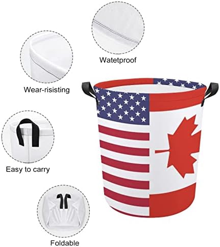 Kanadska i američka korpa za veš sa zastavom sklopiva torba za odlaganje kante za veš sa ručkama