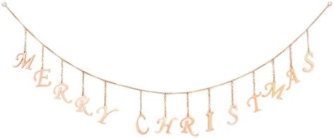 Lefers sretan božićni zid viseći vijenac, zlatni aluminijski pisma, boho božićna ukras za Xmas Tree Wall Doc dekor, 39