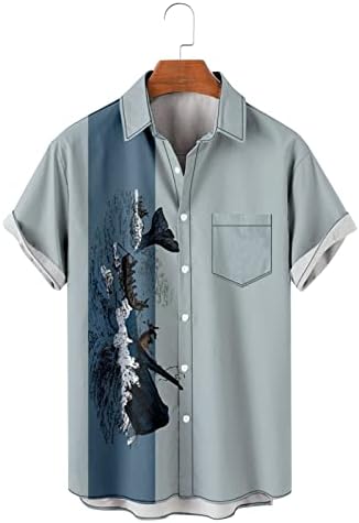 ZDDO MENS Havajski košulje dolje Ljeto kratki rukav Vintage plaže opuštena fit Havaii grafička casual majica