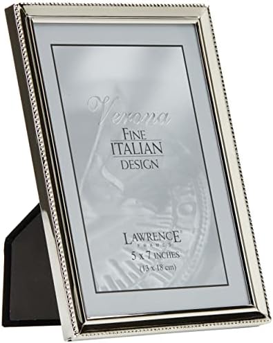 Lawrence Frames 11657 Polirano srebrna ploča 5x7 okvir za slike - Granični dizajn