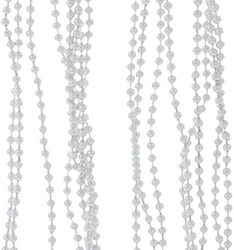 Božićna srebrna perla Garland - 1 komad - 18 stopa