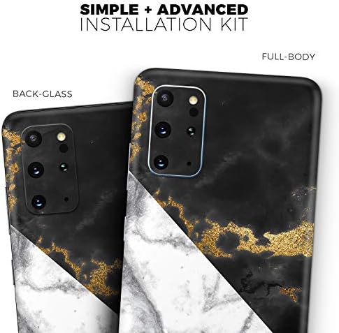 Dizajn Skinz Bijeli-crni mramorni i digitalni zlatni folija V1 zaštitni vinilni naljepnica zamotavanje kože Kompatibilan je sa Samsung