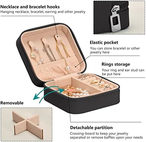 QwThum putna torbica za nakit kutija za nakit Organizator za žene djevojke Muškarac mala Mini prenosiva kutija za odlaganje nakita