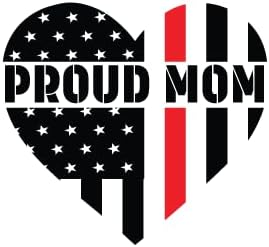 Ponosna mama | vatrogasac tanka crvena linija Američka zastava Srce | Odlična poklon ideja | Naljepnica naljepnica | 2 pakovanja |