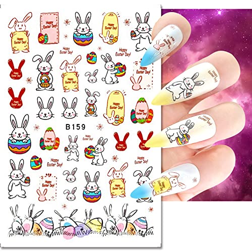 Bunny naljepnice za nokte 3D samoljepljive naljepnice za umjetnost noktiju Uskršnje potrepštine za nokte Uskršnje Egg Chicks naljepnice
