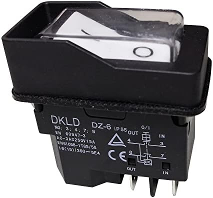 Dkld DZ-6 250V vodootporni elektromagnetni prekidači sa dugmadima Bench bušilice IP55 dvostruki pol Normalno otvoren prekidač sa dugmetom