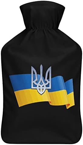 Ukrajinska zastava štampana flaša za toplu vodu sa mekanim plišanim poklopcem gumena kesa za ubrizgavanje vode 1000ml