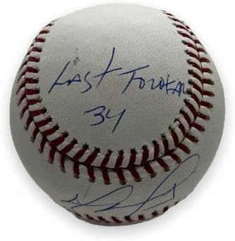 David Ortiz potpisao je autografiju OMLB bejzbol w / traju zauvijek 34 natpis JSA - autogramirani bejzbol