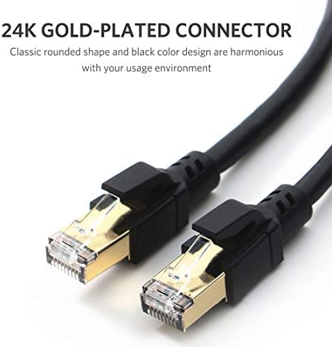 Attmono CAT8 Ethernet kabel, profesionalni mrežni kabel 40Gbps 2000MHZ S / FTP LAN žice, brzi kabel za internet kabel sa RJ45 pozlaćeni