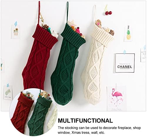 Toyandona 1pc Divne čarape Rustikalne božićne čarape: pletenje za poklon bombonski kamin za odmor personalizirani inči viseći ukrasni ukrasni torba ukras velikim čarapama