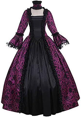 Swing haljine za žene Srednjovjekovna Vintage sudska haljina dolčevita čipkasta cvjetna Maxi Ball haljina Halloween gotic Dress