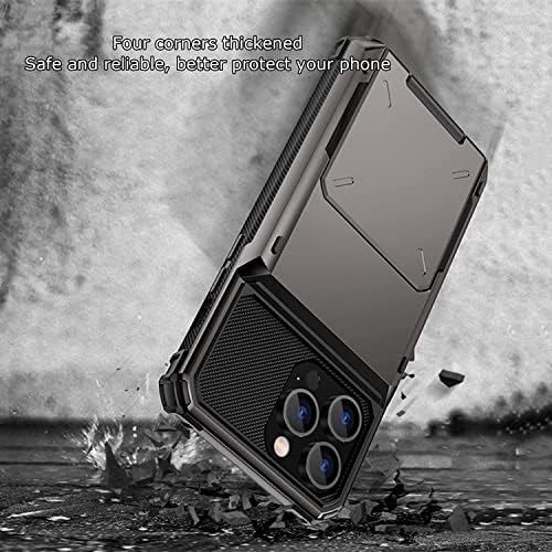 KOSSMA Flip torbica za iPhone 14/14 Plus / 14 Pro / 14 Pro Max, jednobojna metalna futrola za telefon otporna na udarce, sa zaštitnom