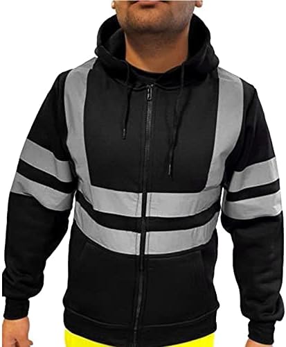 Hoodie visoke vidljivosti za muškarce zimske radne odjeće odijelo reflektirajuće pruge kapuljača i radne hlače dvodijelno odijelo