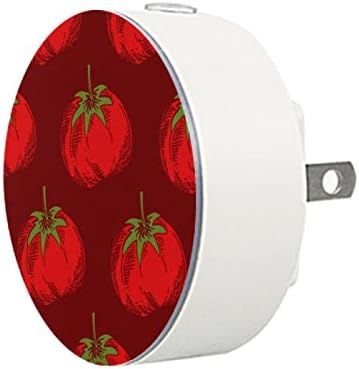 2 paket Plug-in Nightlight LED noćno svjetlo sa senzorom sumraka do zore za dječiju sobu, rasadnik, kuhinju, hodnik crveni Retro paradajz