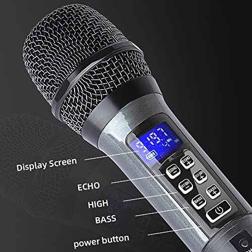 Depusheng USB bežični mikrofon sa Echo, Treble, bas, UHF prijenosni ručni dinamički mikrofon za zabavu, govore, online nastavu, aktivnosti