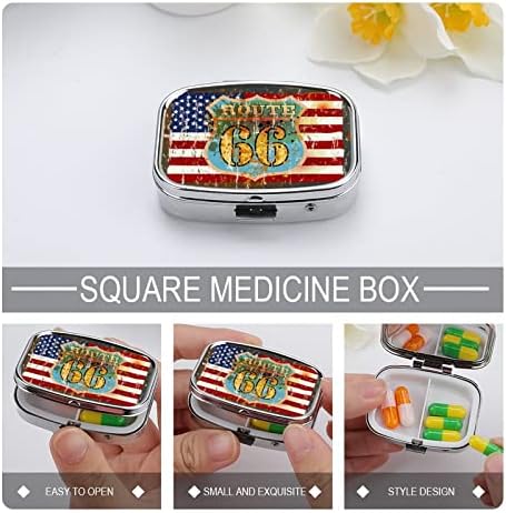 Dozator pilula kutija za pilule američke zastave prenosiva metalna kutija za pilule za pilule / Vitamin / suplemente / riblje ulje