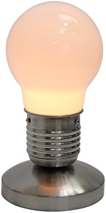 Jednostavni dizajni NL2006-WHT Edison Light u obliku sijalice 4 Podešavanje dodirne lampe u srebrnoj antikni peščanu niklu s bijelom