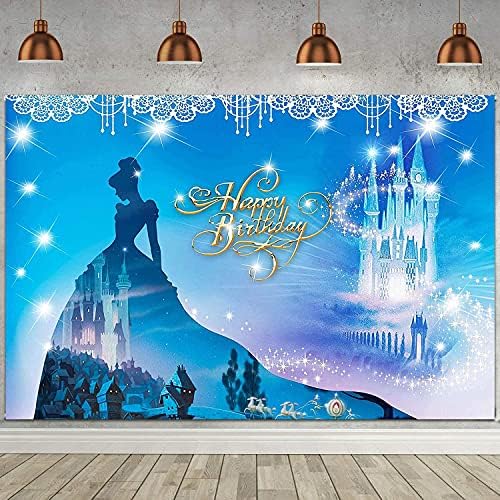 Plava djevojka pozadina za rođendanske zabave dekoracije FHZON 10x7ft Carriage i dvorac pozadina za fotografiju Banner Wallpaper Photo