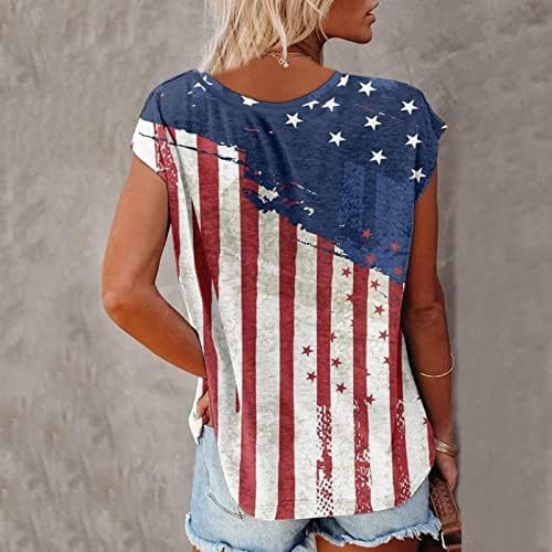 Ženska 2023. ljeto plus veličina labava izlaska povremene modne seksi slatke elegantne patriotske košulje 4. jula odijelo odmora