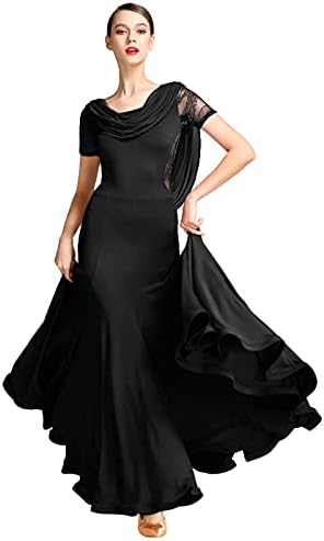 ZX ženska plesna haljina za ples čipke čipke dugim ljuljačkama suknja Profesionalno takmičenje Moderna valcerska cha cha haljina