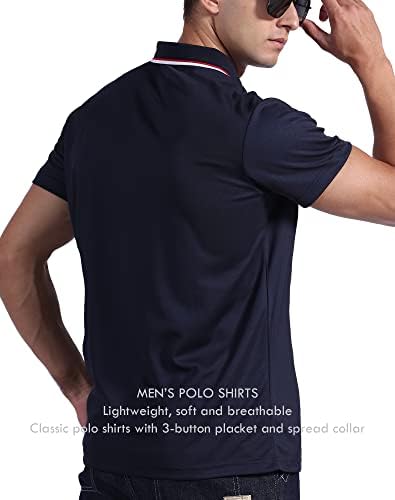 Oygsieg 5 pack polo majice za muškarce Brze suho performanse kratkih rukava za golf majica pique dres pulover Redovno uklapanje