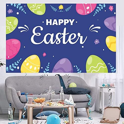 Uskrs backdrop dekoracije Happy Easter Banner sa jajima za dekoracije Uskrs Party šarene jaja proljeće Uskrs fotografija pozadini