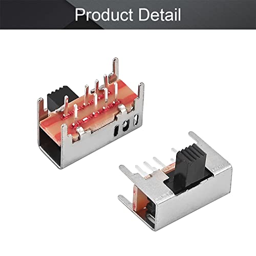 Fielect 10pcs 3 Pozicija 4Pin 1P3T Mount Micro Slide Slide Switch preklopni prekidač Visoki gumb 4mm Ručica Visina Srebro 50V 0.5A