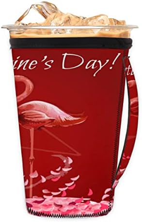 Valentinovo par Flamingo za punjenje ledene kafe ručica sa ručkom neoprenske čaše za sode, latte, čaj, pića, pivo