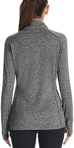 Coorun ženska četvrt zatvarača pulover dugih rukava Atletska vježba košulju palca rupa polovina zip trčanja joga vrhovi