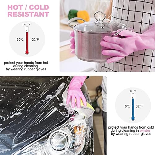 Giftaway rukavice za čišćenje posuđa-kuhinjske rukavice za višekratnu upotrebu sa oblogom od jata i neklizajućim reljefnim dlanom-vodootporne