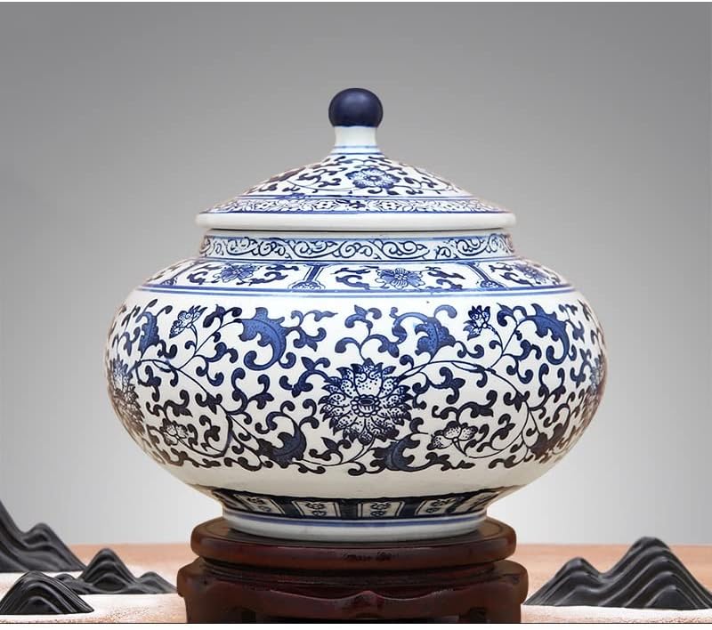 N / A keramički plavi i bijeli pohranjivanje lista mogu dnevni boravak čaj mogu ukras poklon ukrasi (boja: a, veličina