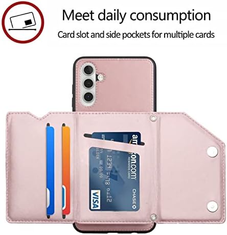 Ysnzaq Retro torbica za novčanik za Samsung Galaxy A13 5G / Galaxy A04s, TPU kožna magnetna kopča sa utorom za bankovne kartice poklopac