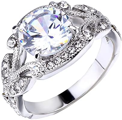 Okrugli prsten Vintage Blue Diamond Ring Diamond Ring Gemstone prsten Poklon prsten Veliki oblik Big Saphire Ring RingDiamond Rings