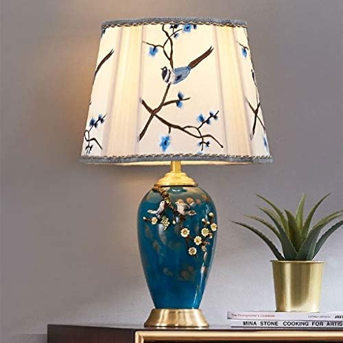 Zhaolei Beam okrugla keramička stolna lampa, za dnevnu sobu spavaća soba Noćni udar ured - 360 rasvjeta