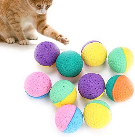 Plplaaobo Mačke igračke kuglice, 10pcs set šareni kućne ljubimce mačkice igraju igračke lateks kuglice za mačja mačja ogrebotina reprodukcija