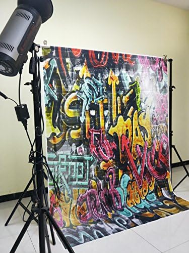 5x6. 5ft Graffiti Backdrop 90-ih Hip Hop slova Photo šareni zid od opeke Mural Art Decoration Letterings fotografija pozadina Studio