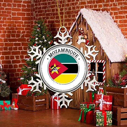 Mozambik metal pahutni božićni ukrasi čuva patriotsku zemlju suvenir poklon božićne ukrase za drvo Mozambik Nacionalna zastava Božićne