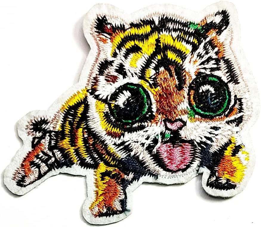 Kleenplus 3kom. Baby Bengal Tiger crtani film Patch Tigar slatke zakrpe vezene zakrpe za odjeću farmerke jakne šeširi ruksaci kostim