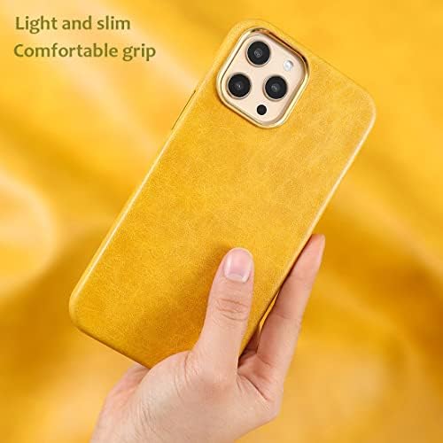 Tverghvad futrola za telefon kompatibilna sa iPhoneom 13, Luxury Gold Trim Slim Fit PU kožna zaštitna futrola protiv ogrebotina za