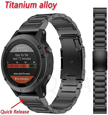 KANGDD 26 22mm QuickFit traka za sat za Garmin EPIX / Fenix 7x 7 Solar 6x Pro 5 5x Plus/Descent Mk2i Titanium Metal Steel Trake Trake