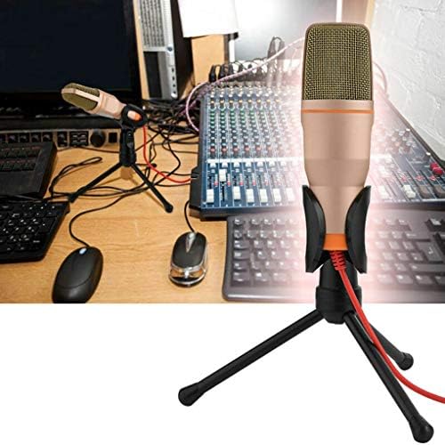 TWDYC ručni mikrofon profesionalni 3,5 mm priključak žičanog zvuka stereo mikrofon sa stalkom za radnu površinu za PC