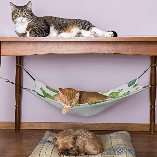 Viseća mreža za mačke sa kavezom, zeleni kaktus, krevet za ljuljanje za kućne ljubimce pogodan za kaveznu stolicu za automobil u zatvorenom