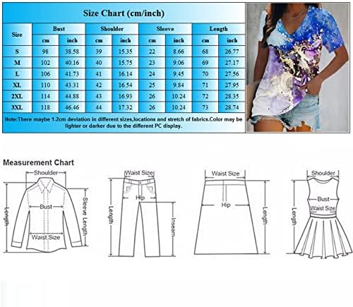 Plus Size kratki rukavi za žene, ljetna odjeća s mramornim printom, kratki rukavi s V izrezom, košulje za izlazak