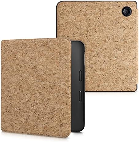 kwmobile Cork Case kompatibilan sa Kobo Libra 2 - Book Style zaštitni e-čitač Flip Cover Folio Case - Svijetlosmeđa