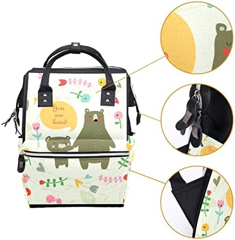 Slatka medvjeda gljive ptica leptira ruksaka ruksaka s promjenom torbi za djevojčice djevojke dječake mama torba